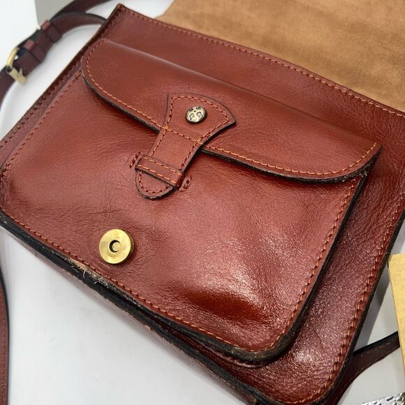 Patricia Nash Western Cutout Tooled Leather and Denim Convertible Crossbody - Picture 10 of 15